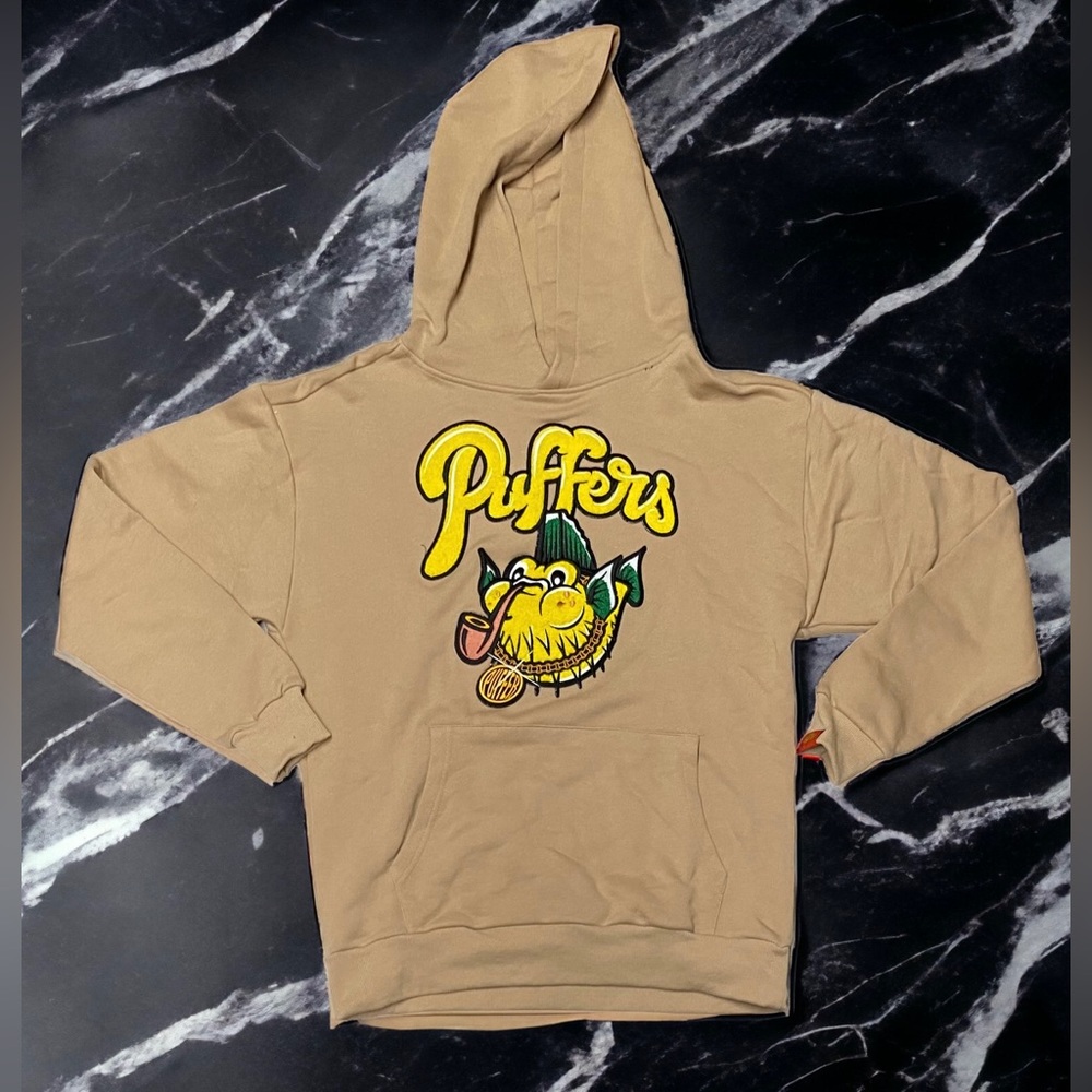 NEW Capn On Melrose Puffers Beige Pullover Hoodie Mens S,M,L,XL heavy